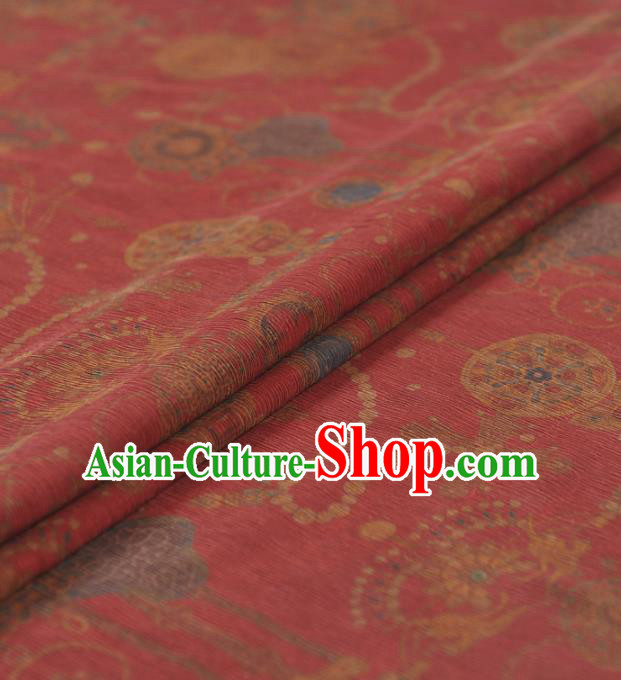 Chinese Traditional Classical Pattern Design Red Gambiered Guangdong Gauze Asian Brocade Silk Fabric Chinese Traditional Classical Pattern Design Red Gambiered Guangdong Gauze Asian Brocade Silk Fabric