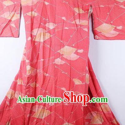 Japanese Traditional Ceremony Costume Pink Furisode Kimono Asian Japan National Yukata Dress for Women