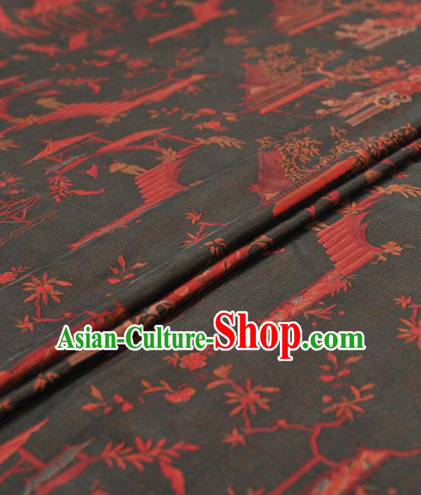 Chinese Traditional Pattern Design Navy Gambiered Guangdong Gauze Asian Brocade Silk Fabric Chinese Traditional Pattern Design Navy Gambiered Guangdong Gauze Asian Brocade Silk Fabric