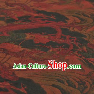 Chinese Traditional Pattern Design Atrovirens Gambiered Guangdong Gauze Asian Brocade Silk Fabric