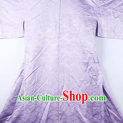 Asian Japanese Ceremony Classical Pattern Lilac Kimono Traditional Japan National Yukata Costume for Men