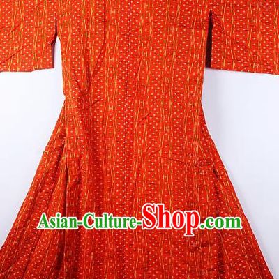 Asian Japanese Ceremony Classical Pattern Red Kimono Traditional Japan National Yukata Costume for Men