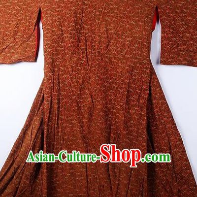 Asian Japanese Ceremony Classical Sakura Pattern Orange Kimono Traditional Japan National Yukata Costume for Men