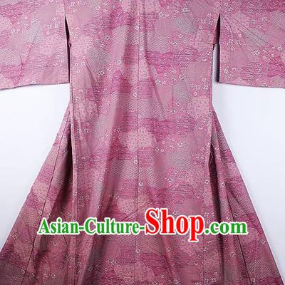 Asian Japanese Ceremony Clothing Classical Pattern Cameo Brown Kimono Traditional Japan National Yukata Costume for Men