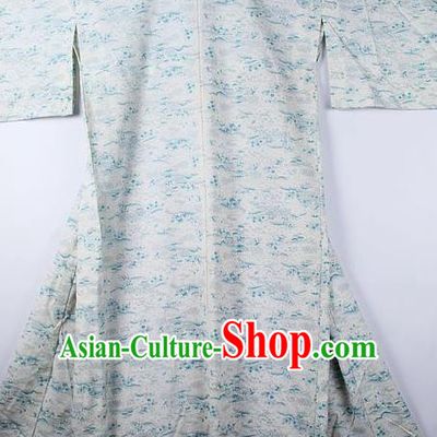 Asian Japanese Ceremony Clothing Printing White Kimono Traditional Japan National Yukata Costume for Men