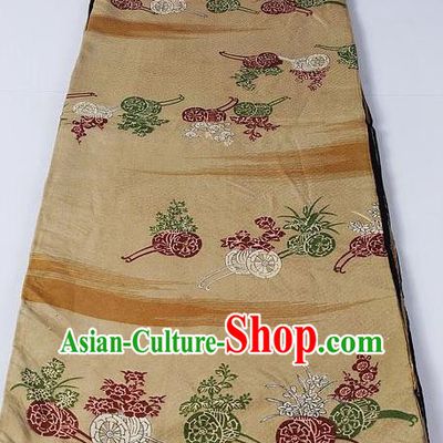 Asian Japanese Yukata Accessories Classical Orchid Pattern Brocade Belt Japan Traditional Kimono Waistband for Women