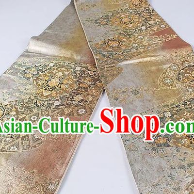 Asian Japanese Classical Sakura Pattern Light Pink Brocade Waistband Kimono Accessories Traditional Yukata Belt for Women