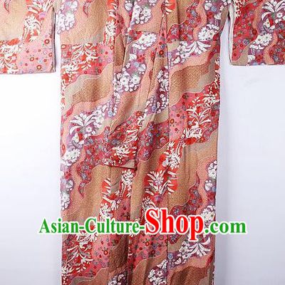 Asian Japanese Ceremony Clothing Classical Flow Sakura Pattern Kimono Traditional Japan National Yukata Costume for Men