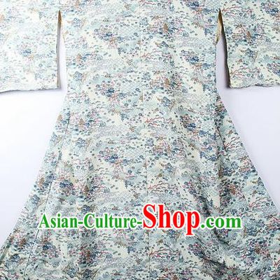 Asian Japanese Classical Sakura Pattern Yukata Traditional Japan Kimono Costume for Men