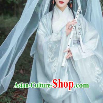 Ancient Chinese Jin Dynasty Imperial Consort Hanfu Dress Traditional Swordswoman Replica Costume for Women