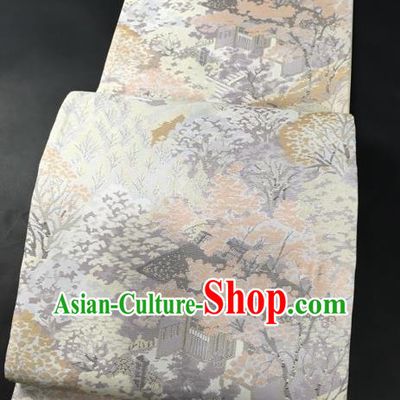 Japanese Traditional Classical Cherry Blossom Pattern Waistband Kimono Brocade Accessories Asian Japan Yukata Belt for Women