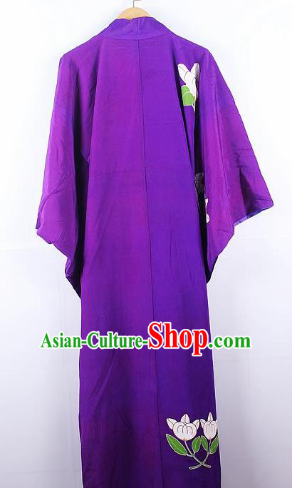 Asian Japanese Ceremony Palace Printing Purple Kimono Traditional Japan Yukata Dress for Women Asian Japanese Ceremony Palace Printing Purple Kimono Traditional Japan Yukata Dress for Women