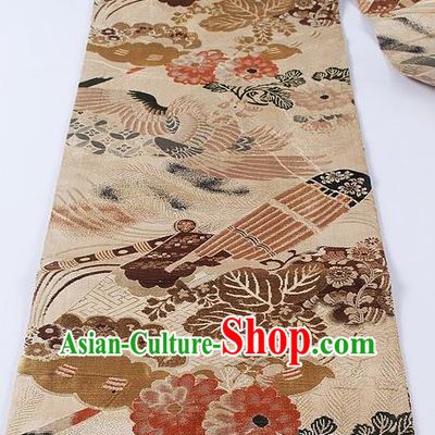 Japanese Classical Phoenix Peony Pattern Waistband Kimono Accessories Asian Traditional Yukata Brocade Belt for Women