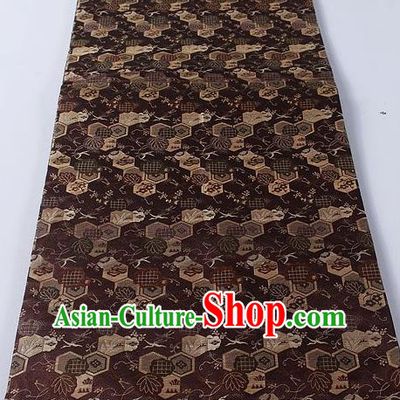 Japanese Classical Pattern Brown Waistband Kimono Accessories Asian Traditional Yukata Brocade Belt for Women