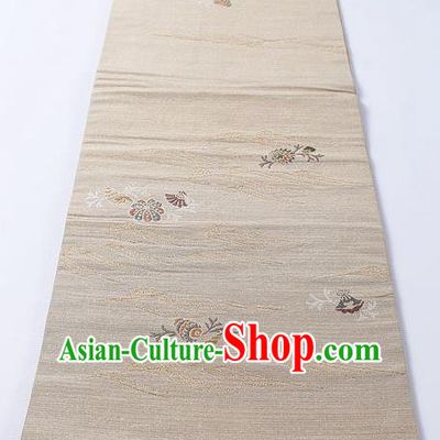Japanese Classical Pattern Khaki Waistband Kimono Accessories Asian Traditional Yukata Brocade Belt for Women