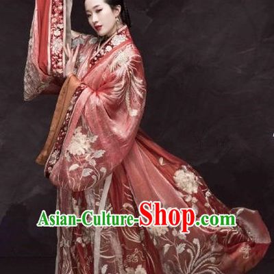 Traditional Chinese Han Dynasty Imperial Consort Hanfu Dress Ancient Court Empress Embroidered Replica Costumes for Women