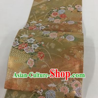 Japanese Traditional Classical Cornflower Pattern Waistband Kimono Brocade Accessories Asian Japan Yukata Belt for Women