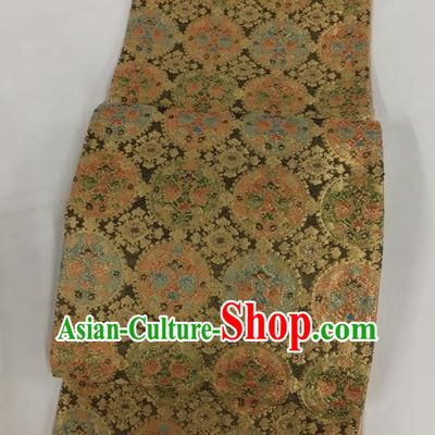 Japanese Traditional Classical Pattern Olive Green Waistband Kimono Brocade Accessories Asian Japan Yukata Belt for Women