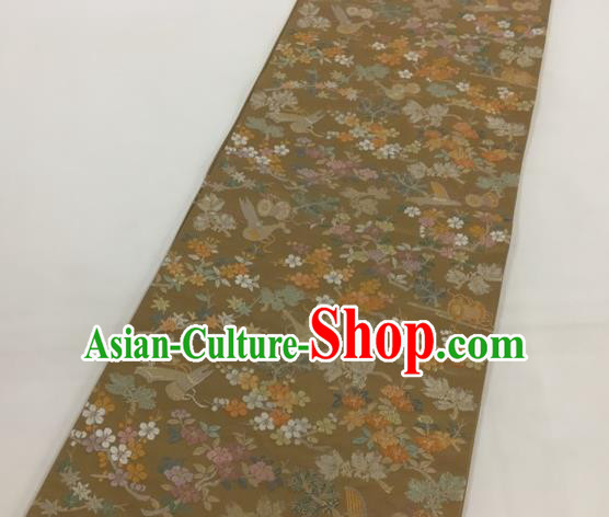 Japanese Traditional Classical Sakura Pattern Bronze Waistband Kimono Brocade Accessories Asian Japan Yukata Belt for Women Japanese Traditional Classical Sakura Pattern Bronze Waistband Kimono Brocade Accessories Asian Japan Yukata Belt for Women