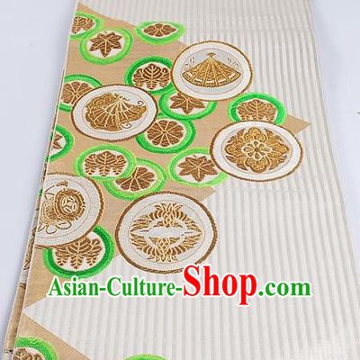 Japanese Classical Maple Leaf Pattern Waistband Traditional Kimono Brocade Accessories Asian Japan Yukata Belt for Women