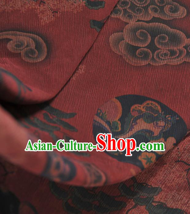 Chinese Traditional Classical Clouds Pattern Design Red Gambiered Guangdong Gauze Asian Brocade Silk Fabric Chinese Traditional Classical Clouds Pattern Design Red Gambiered Guangdong Gauze Asian Brocade Silk Fabric