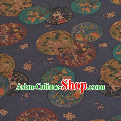Chinese Classical Flowers Vase Pattern Design Navy Gambiered Guangdong Gauze Traditional Asian Brocade Silk Fabric