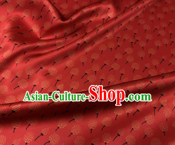 Asian Chinese Classical Dandelion Pattern Red Brocade Satin Drapery Traditional Cheongsam Brocade Silk Fabric Asian Chinese Classical Dandelion Pattern Red Brocade Satin Drapery Traditional Cheongsam Brocade Silk Fabric