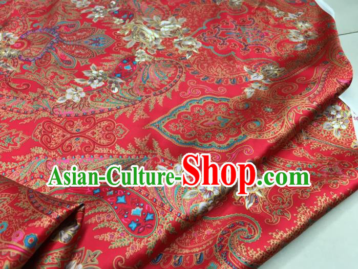 Asian Chinese Classical Pattern Rosy Brocade Satin Drapery Traditional Cheongsam Brocade Silk Fabric Asian Chinese Classical Pattern Rosy Brocade Satin Drapery Traditional Cheongsam Brocade Silk Fabric