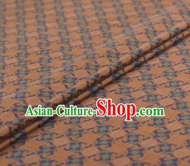 Asian Chinese Classical Lucky Pattern Khaki Gambiered Guangdong Gauze Traditional Cheongsam Brocade Silk Fabric Asian Chinese Classical Lucky Pattern Khaki Gambiered Guangdong Gauze Traditional Cheongsam Brocade Silk Fabric