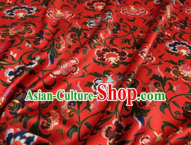 Asian Chinese Classical Totem Pattern Red Brocade Satin Drapery Traditional Cheongsam Brocade Silk Fabric Asian Chinese Classical Totem Pattern Red Brocade Satin Drapery Traditional Cheongsam Brocade Silk Fabric