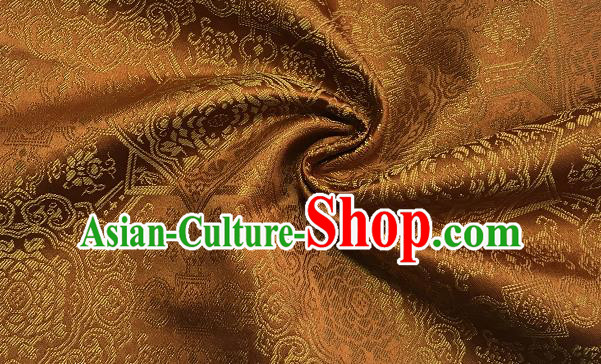 Asian Chinese Cheongsam Classical Pattern Bronze Satin Drapery Brocade Traditional Brocade Silk Fabric Asian Chinese Cheongsam Classical Pattern Bronze Satin Drapery Brocade Traditional Brocade Silk Fabric