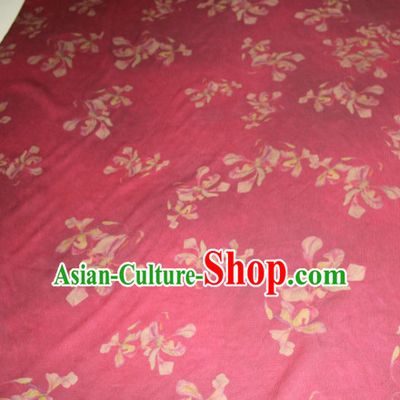 Asian Chinese Cheongsam Classical Pattern Rosy Gambiered Guangdong Gauze Satin Drapery Brocade Traditional Brocade Silk Fabric