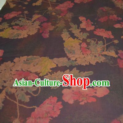 Chinese Traditional Cheongsam Classical Pattern Purple Gambiered Guangdong Gauze Asian Satin Drapery Brocade Silk Fabric
