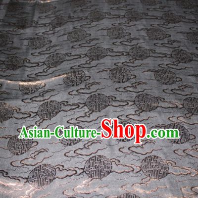 Chinese Traditional Cheongsam Classical Clouds Pattern Black Gambiered Guangdong Gauze Asian Satin Drapery Brocade Silk Fabric