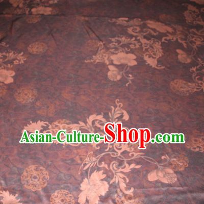 Chinese Traditional Cheongsam Classical Pattern Purple Gambiered Guangdong Gauze Asian Satin Drapery Brocade Silk Fabric