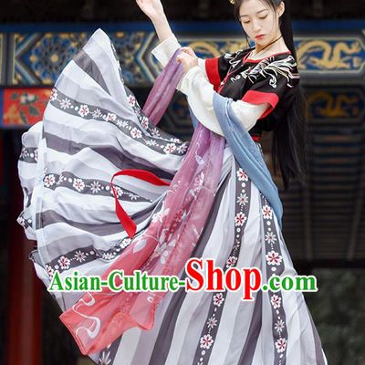 Chinese Ancient Tang Dynasty Court Maid Hanfu Dress Antique Traditional Palace Princess Historical Costume for Women