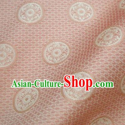 Japanese Traditional Kimono Classical Pattern Pink Brocade Damask Asian Japan Nishijin Satin Drapery Silk Fabric