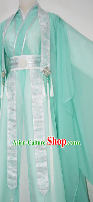 Customized Chinese Cosplay Swordsman Shen Qingqiu Green Costume Ancient Drama Childe Clothing for Men Customized Chinese Cosplay Swordsman Shen Qingqiu Green Costume Ancient Drama Childe Clothing for Men