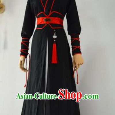 Customized Chinese Traditional Cosplay Swordsman Black Costume Ancient Drama Childe Prince Clothing for Men