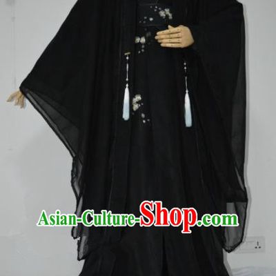 Customized Chinese Traditional Cosplay Swordsman Costume Ancient Drama Childe Prince Black Clothing for Men