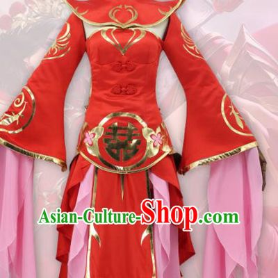 Chinese Cosplay Customized Costume Ancient Film Swordswoman Red Dress for Women
