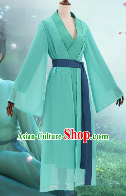 Chinese Cosplay Customized Costume Ancient Film Green Snake Swordswoman Dress for Women Chinese Cosplay Customized Costume Ancient Film Green Snake Swordswoman Dress for Women