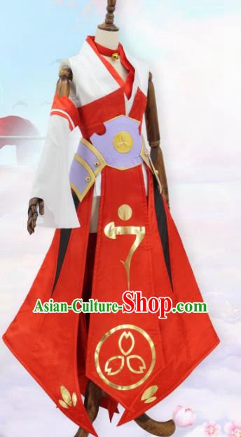 Chinese Cosplay Witch Customized Costume Ancient Film Swordswoman Red Dress for Women Chinese Cosplay Witch Customized Costume Ancient Film Swordswoman Red Dress for Women