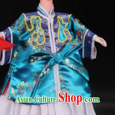Traditional Chinese Handmade Blue Beauty Puppet Marionette Puppets String Puppet Wooden Image Arts Collectibles