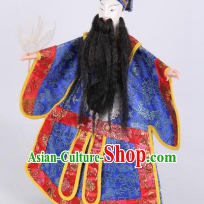 Traditional Chinese Handmade Zhu Geliang Puppet Marionette Puppets String Puppet Wooden Image Arts Collectibles