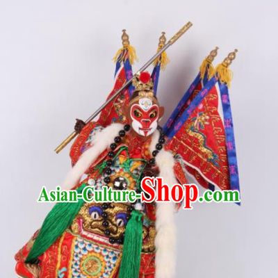 Traditional Chinese Handmade Sun Wukong Puppet Marionette Puppets String Puppet Wooden Image Arts Collectibles