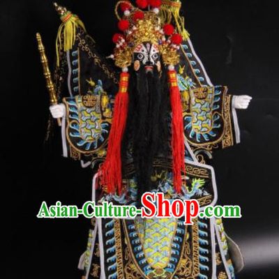 Traditional Chinese Handmade God of Wealth Puppet Marionette Puppets String Puppet Wooden Image Arts Collectibles