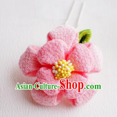 Asian Japan Traditional Geisha Pink Sakura Little Hairpins Japanese Kimono Hair Accessories for Women