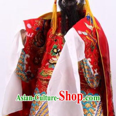 Traditional Chinese Handmade Red Clothing Emperor Puppet Marionette Puppets String Puppet Wooden Image Arts Collectibles