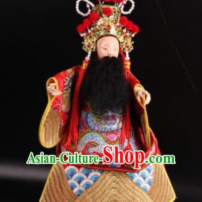 Traditional Chinese Handmade Emperor Liu Bei Puppet Marionette Puppets String Puppet Wooden Image Arts Collectibles